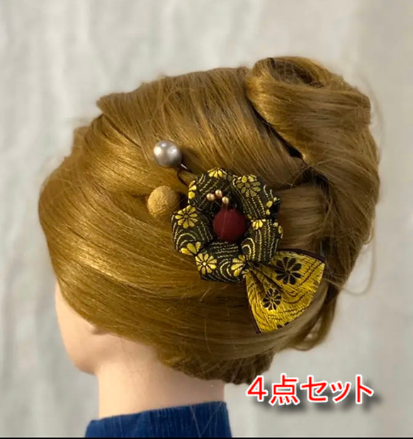 髪飾り 和風 e4 セット 花 畳ヘリ 畳へり 畳縁 その他ヘアアクセサリー  