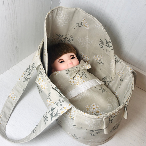 レミン&ソラン　おねんねクーファン　小物入れ　♡花柄×可愛い女の子♡　パネル生地 レミン&ソラン おねんねクーファン 小物入れ ♡花柄×可愛い女の子♡ パネル