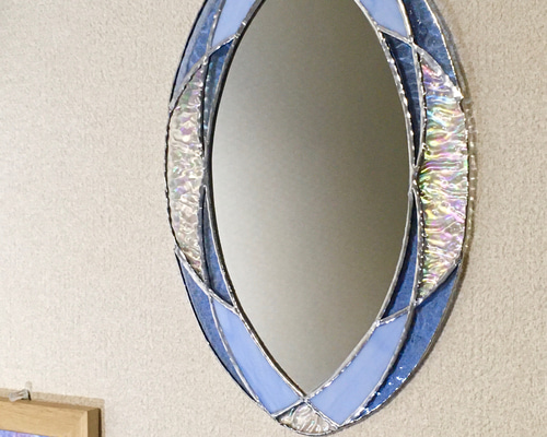【rin】ステンドグラスの壁掛けミラー ステンドグラス 壁掛けミラー ドレッサー・ミラー・鏡台 Glass