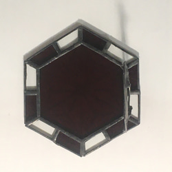 ステンドグラス　赤の組子　フットランプ　ナイトランプ　コンセントライト 8枚目の画像