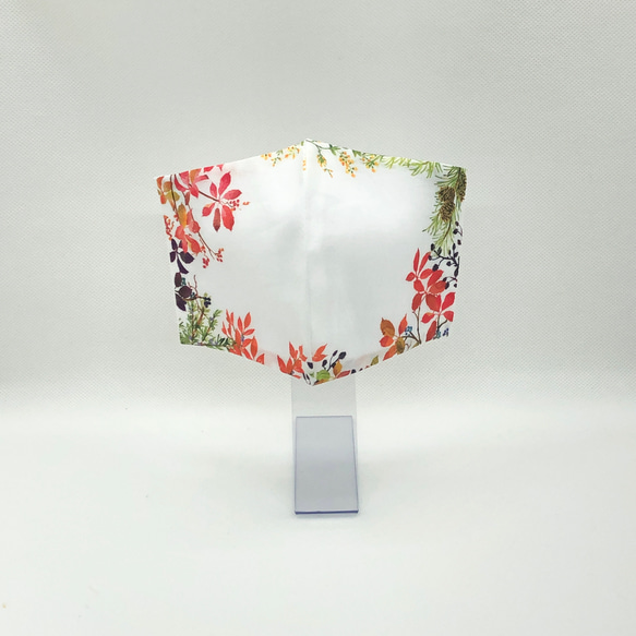 【通気性◎】デザイン立体マスクさらさらタイプ　花フレーム（オータム） 2枚目の画像