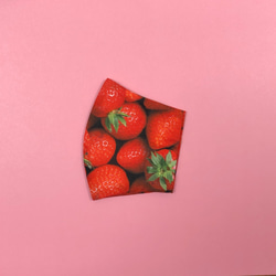 【レディースデザイン立体マスク】Fruits! （ストロベリー）いちご　フルーツ　女性へのプレゼント・ギフトにも 3枚目の画像
