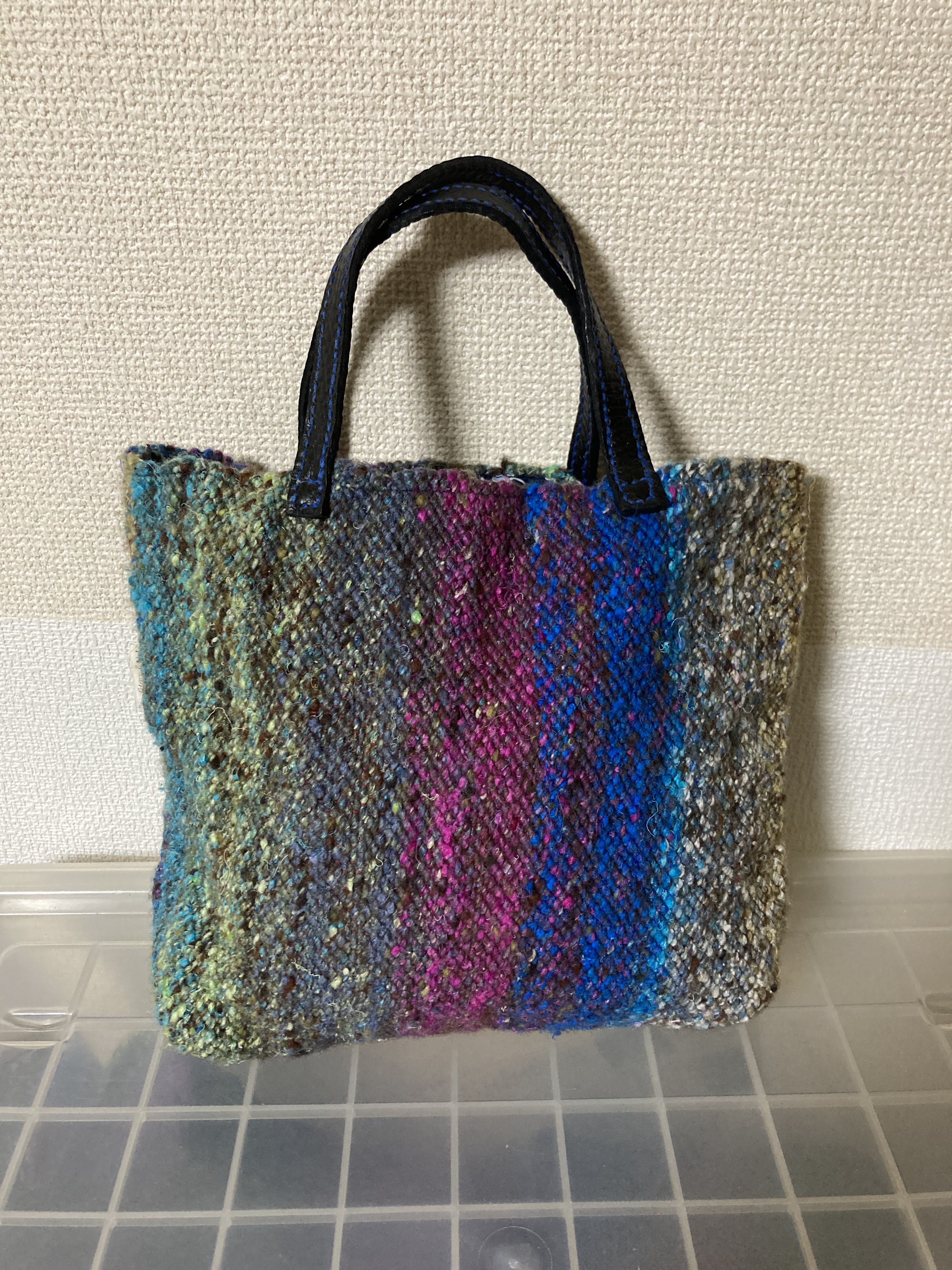 野呂英作様　毛糸使用　手織　トートバッグ　中