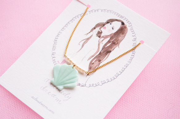 candy necklace shell+pearl large MINT 1枚目の画像