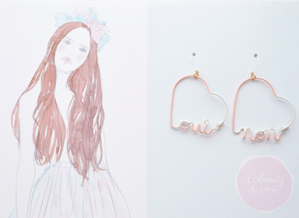 ARTY WIRE PIERCE oui non PASTEL PEACH 2枚目の画像