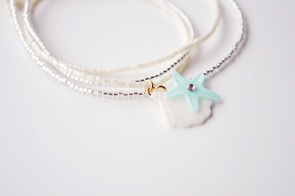 SHELL BRACELET MINT/WHITE 1枚目の画像