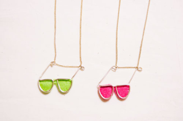 sun glasses necklace -pink- 3枚目の画像