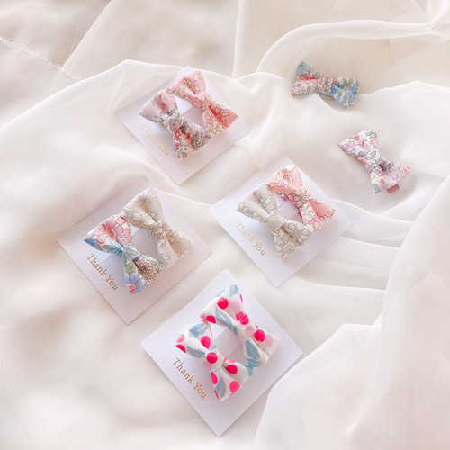 2個選べる♡リバティリボンヘアクリップ♡ベビークリップ キッズ