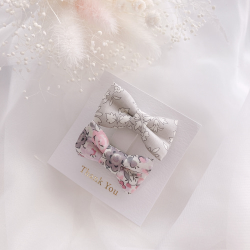 2個選べる♡リバティリボンヘアクリップ♡ベビークリップ キッズ