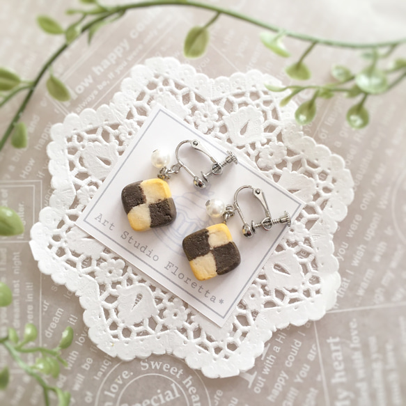 ミニチュアフード アクセサリー ＊アイスボックスクッキー イヤリング