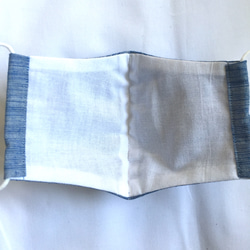 【送料無料】立体布マスク 遠州綿紬（遠州木綿）、和晒 4枚目の画像
