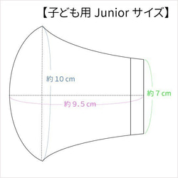 【子ども用 ジュニアサイズ】麻の葉模様：両面ダブルガーゼの立体マスク キッズ 小学校 中学年 高学年 アニメ コスプレ 6枚目の画像