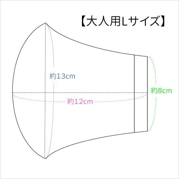 【大人用Lサイズ】両面ダブルガーゼの やさしい ふんわり立体マスク（北欧フラワー柄）男性 女性 大きめ 6枚目の画像