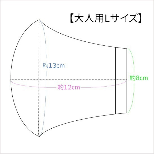 【大人用Lサイズ】両面ダブルガーゼの やさしい ふんわり立体マスク（RIEKA サンゴ昼）男性 女性 大きめ 爽やか 夏 6枚目の画像