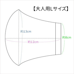 【大人用Lサイズ】ミントリーフ：両面ダブルガーゼの やさしい ふんわり立体マスク 男性 女性 大きめ 爽やか 夏 5枚目の画像