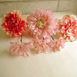 ピンクダリア和装用花飾り【014】 3枚目の画像