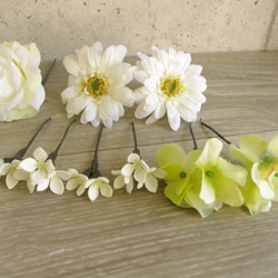 ガーベラとローズのホワイト花飾り【017】 3枚目の画像