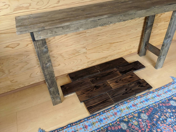ハンドメイド　アンティーク風　作業台　キッチン台　デスク　机　サイズ変更可能 3枚目の画像