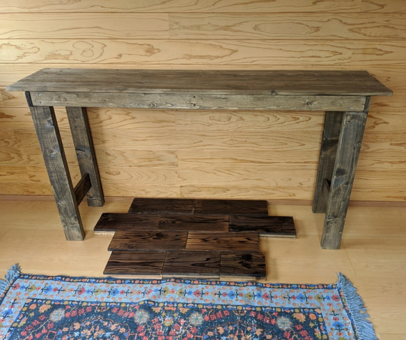 ハンドメイド　アンティーク風　作業台　キッチン台　デスク　机　サイズ変更可能 4枚目の画像