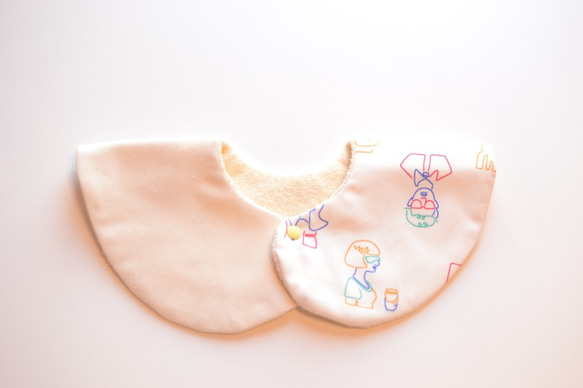 300円OFF! baby bib pompon 360° NEON white 3枚目の画像