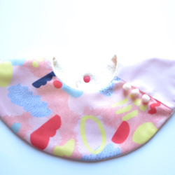 baby bib pompon 360° rakugaki pink 2枚目の画像