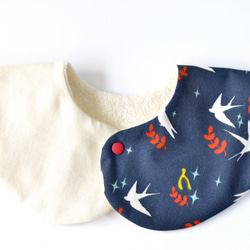 baby bib pompon 360 X'smas navy ivory 第4張的照片