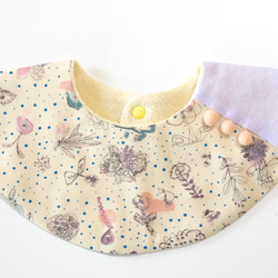 baby bib LIBERTY pompon 360 mauve 2枚目の画像