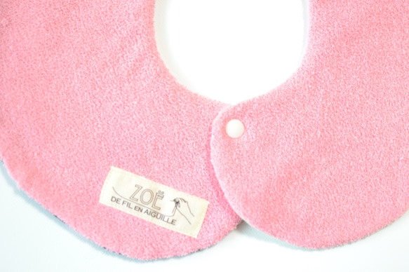 baby bib pompon 360 bear pink 5枚目の画像