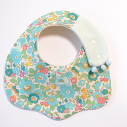 baby bib PUMPKIN LIBERTY Betsy green ivory 2枚目の画像