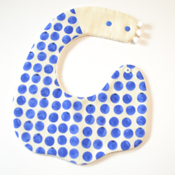 baby bib pompon PUMPKIN  blue TOMATO ivory 3枚目の画像