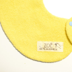 baby bib pompon 360° light blue yellow 5枚目の画像