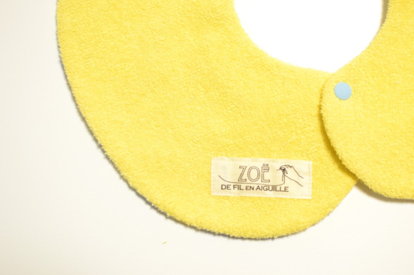 baby bib pompon 360° light blue yellow 5枚目の画像