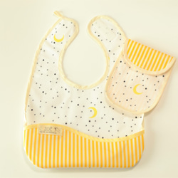 お食事エプロン naminami（携帯ポーチ付き) moon yellow 1枚目の画像