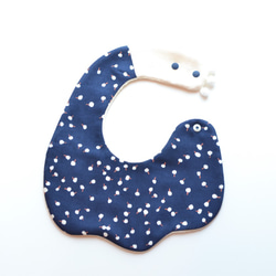 baby bib pompon PUMPKIN MUDDY navy 2枚目の画像