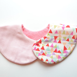 baby bib LIBERTY pompon 360 red pink 4枚目の画像