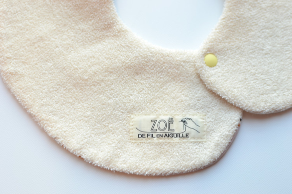 baby bib pompon 360 FOX pink ivory 6枚目の画像