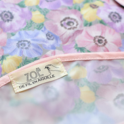 SALE！500日元OFF用餐圍裙南（帶手提袋）LIBERTY淡紫色粉紅色 第2張的照片