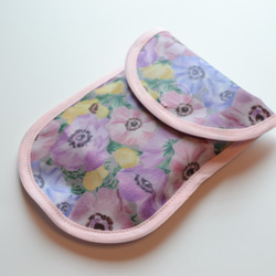 SALE！500日元OFF用餐圍裙南（帶手提袋）LIBERTY淡紫色粉紅色 第3張的照片