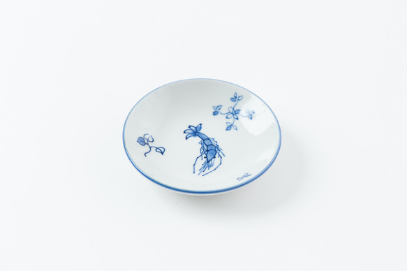 京焼 染付エビ豆皿 縁起の良い海老柄 薬味皿・豆皿 京焼・清水焼窯元