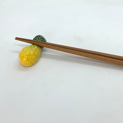 野菜果物箸置き パイナップル(オレンジ色) 京焼 3枚目の画像