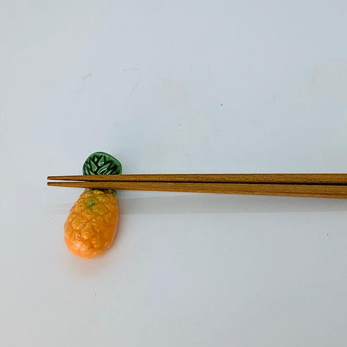 野菜果物箸置き 色違いパイナップル ペア 京焼 箸・箸置き 京焼