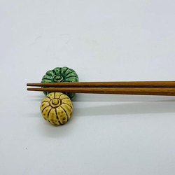 野菜果物箸置き　カボチャペア　京焼 2枚目の画像