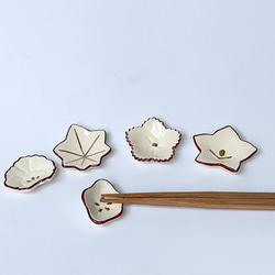 京焼・清水焼】朱金彩 愛づる箸置き～花替わり5個セット 箸・箸置き