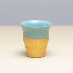 菓子皿（銘々皿） 亀甲貫入 ブルー×金彩 サイズS 小皿 陶仙窯