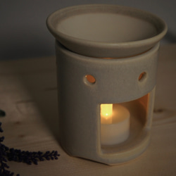 アロマポット　白マット釉　茶香炉　陶器　手作り【おうちリラックス2020】 3枚目の画像