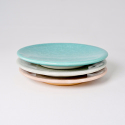 【選べるお得な２枚セット】小皿　亀甲貫入釉　ブルー/グレー/ピンク 2枚目の画像