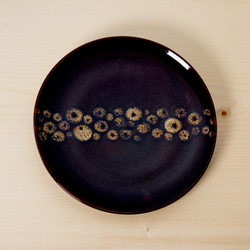 鹿の子柄　菓子皿　銘々皿　飴釉　手作り 2枚目の画像