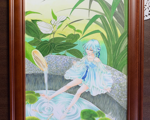 手描きイラスト＊オリジナル【水涼み】 1_05c8e45c2a46ec636c21f5df59d8