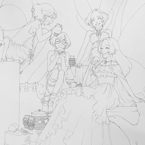 ぬり絵の手本 大人のぬりえ5枚セット（線画のみ） その他雑貨 kanata 通販 9500485