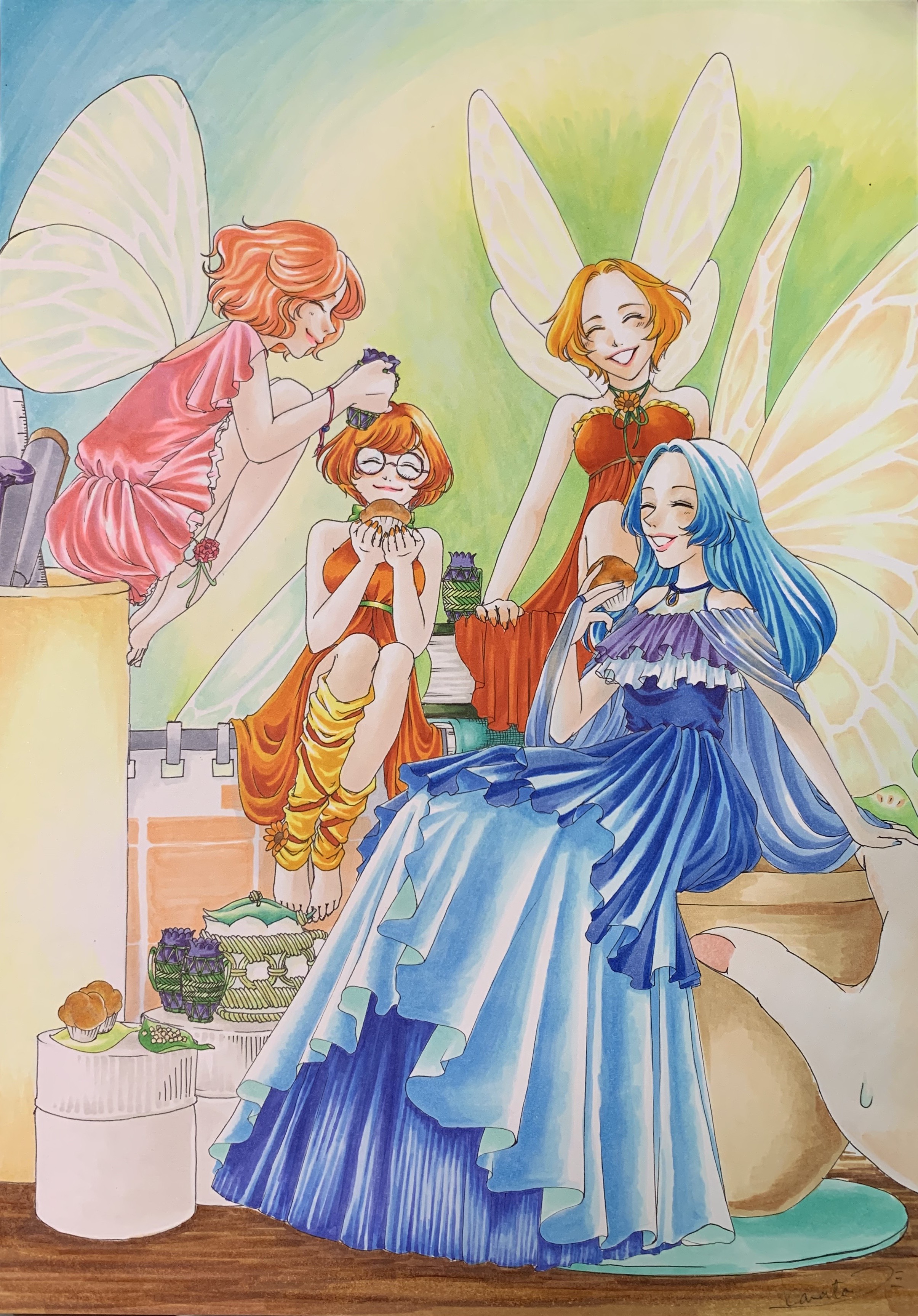 瞳の中の妖精たち　　絵画原画 瞳の中の妖精たち　　絵画原画